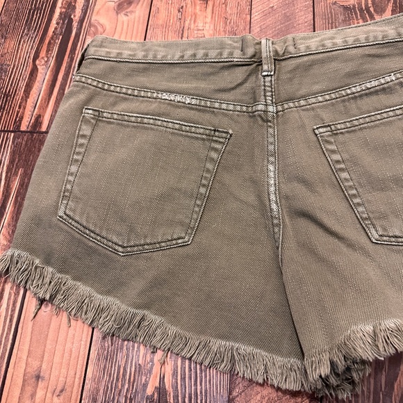 Free People Loving Good Vibrations Cutoff Denim Shorts In Sage Size 29 - Picture 9 of 13
